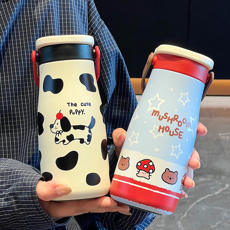 AKAW陶瓷内胆保温杯女士高颜值吸管杯咖啡杯外出携带2025新款水杯