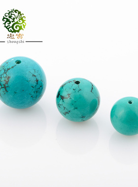 优化碳酸盐质玉松石圆珠散珠绿松石手链项链隔珠DIY佛珠配饰配件