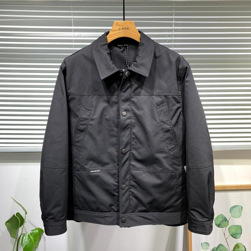 秋冬季男款翻领休闲短款轻薄衬衫羽绒服外套青年时尚百搭简约上衣