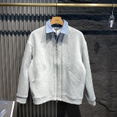 宽松痞帅潮流时尚 休闲风衬衫 领拼接撞色翻领夹克男短款 百搭外套