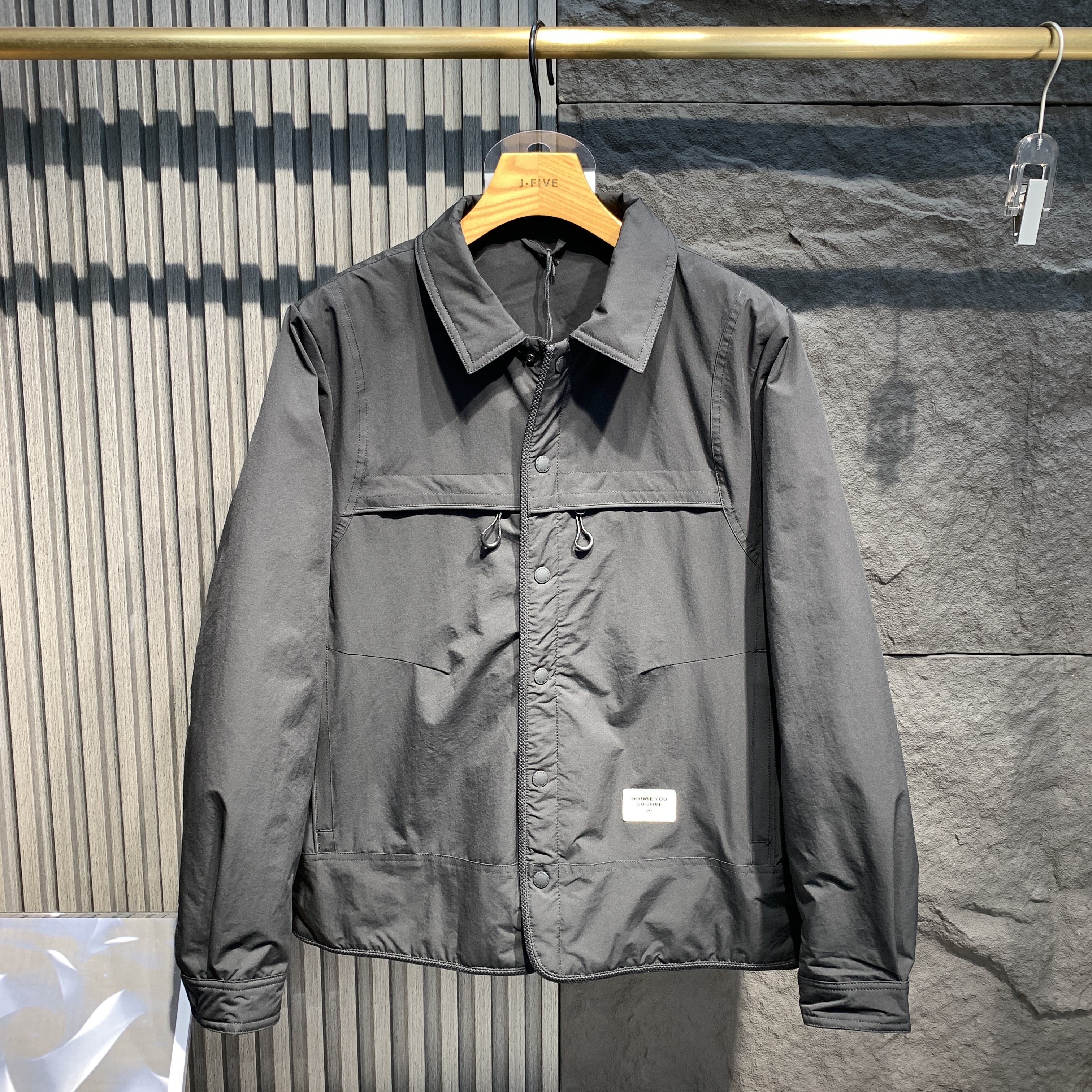 2025冬季新款男士衬衫领轻薄保暖羽绒服宽松大码夹克外套上衣