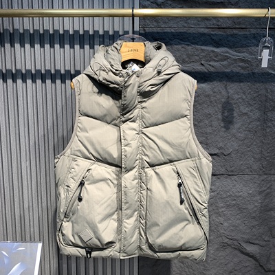 2025秋冬季新款男士休闲连帽加厚羽绒马甲宽松时尚保暖外套衣服