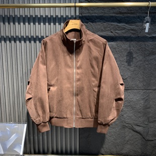 休闲风立领夹克男2026春季新款宽松短款拉链外套青年百搭上衣潮