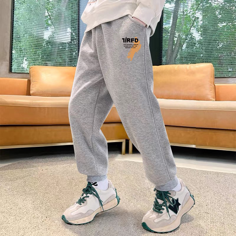 胖男童春秋裤子加肥加大码休闲裤纯棉中大童宽松秋季运动长裤高腰