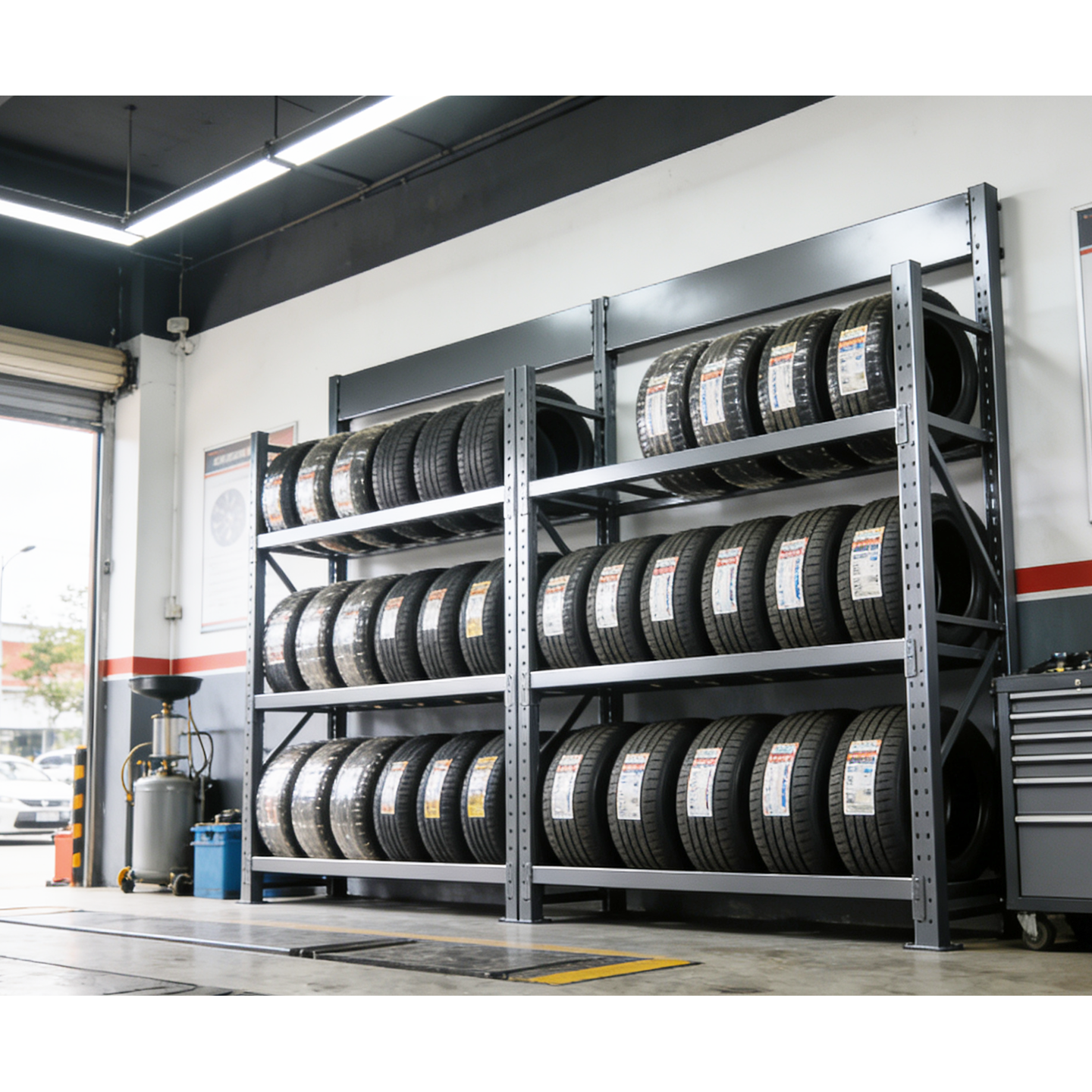 定制重型加厚轮胎架子可移动上墙