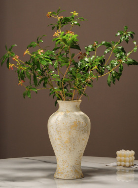 侘寂风复古陶瓷干花花瓶民宿客厅禅意粗陶水培鲜花花瓶装饰品摆件