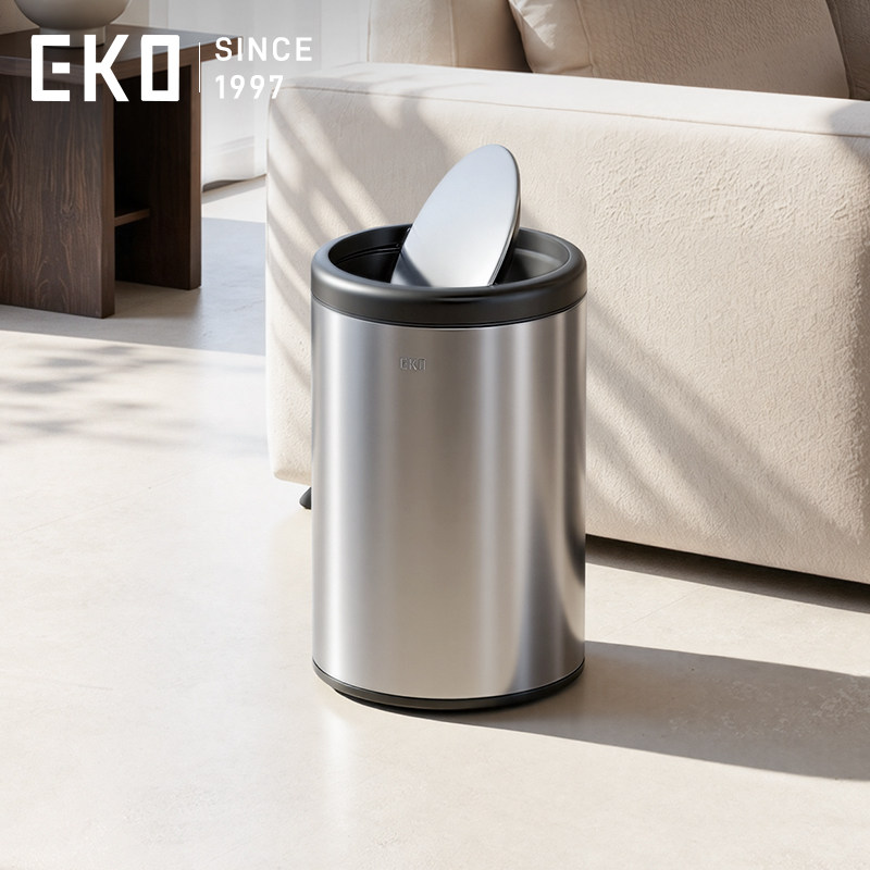 EKO摇盖垃圾桶360°翻盖