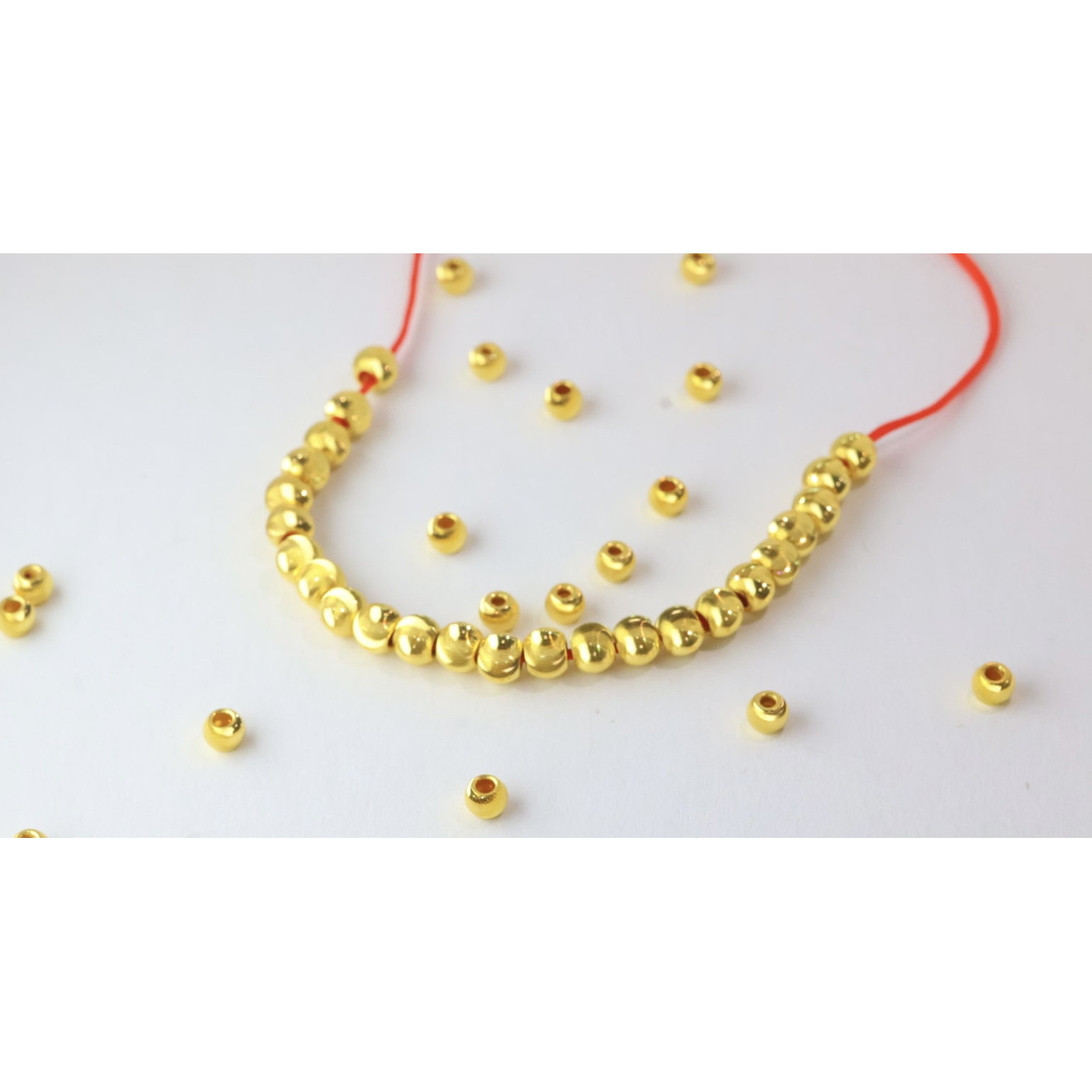 弥达恒3D硬金足金999黄金小金珠猫眼转运珠散珠挂件DIY定制女吊坠