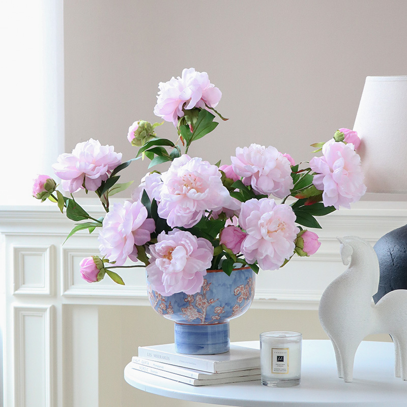 粉色芍药假花仿真花摆设餐桌花艺