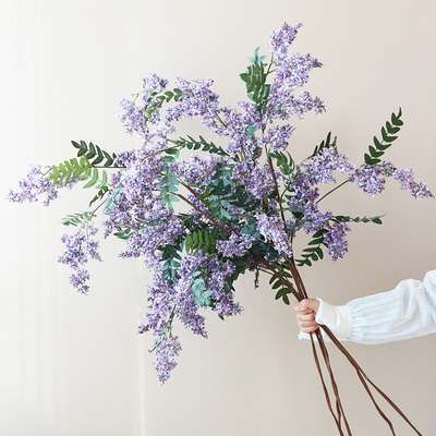 法式花束紫色轻奢高仿真洋槐蕊花