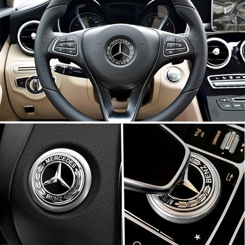 适用于奔驰方向盘车贴C200L E260L GLC GLA CLA220一键启动装饰贴