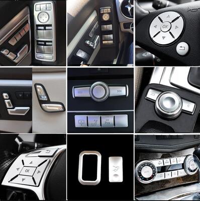 奔驰C180 C200 W204 GLK300 改装中控CD空调升窗按键贴汽车方向盘