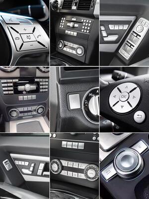 适用奔驰C180 C200 GLK260 GLK300 改装内饰中控CD空调升窗按键贴