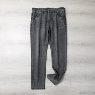 小直筒休闲微弹牛仔长裤 修身 水洗时尚 韩线高端WARM磨毛春秋男士