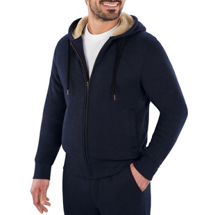 美单秋冬男士加绒加厚高克重开衫卫衣外套青年百搭加厚连帽衫