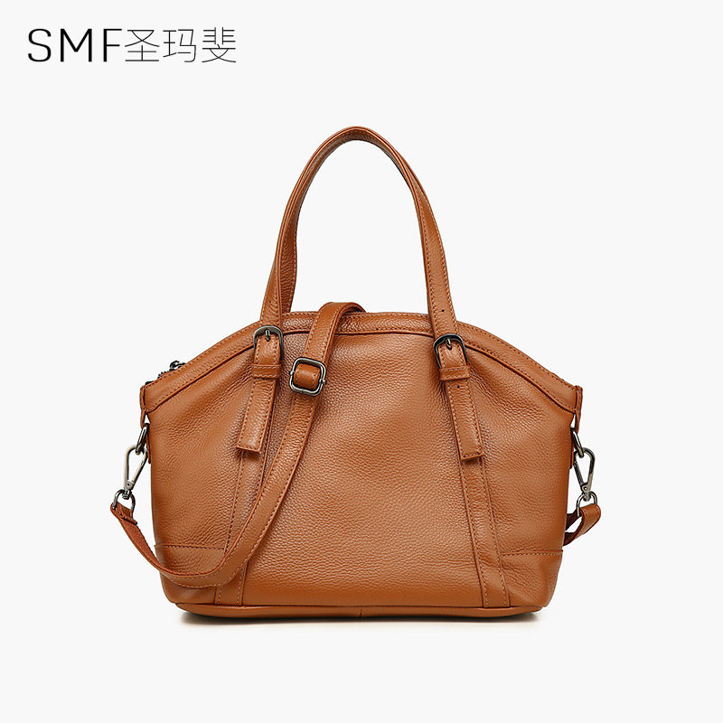 圣玛斐新款2020包包女包单肩斜挎包软皮包手提气质时尚牛皮贝壳包