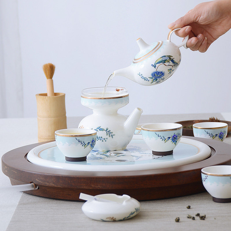 高档茶具套装功夫茶具家用简约客厅骨瓷喝茶茶具套装茶盘中式结婚