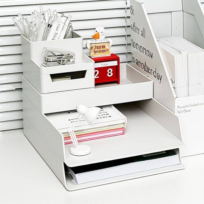 办公桌台面文件书本收纳盒