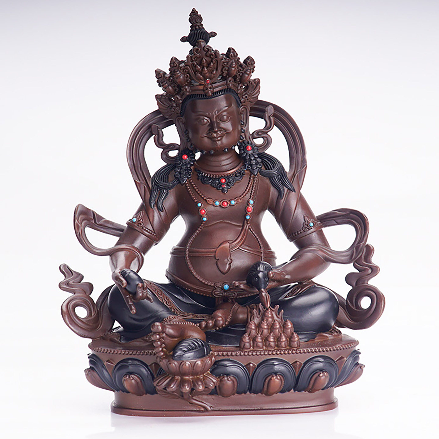 纯黄铜黄财神摆件密宗财神像装饰摆件铜工艺品宗教摆件人物佛像