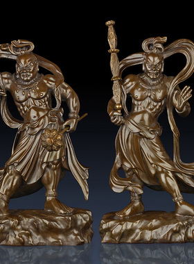 哼哈二将力士千里眼顺风耳摆件