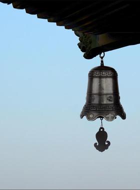 纯黄铜铃铛摆件铜风铃挂件铜钟寺庙屋檐装饰品家居建筑古塔挂件