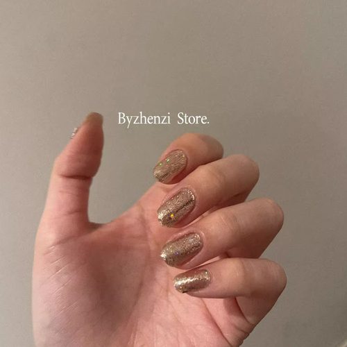 BYZHENZI STORE【万花筒】亮片高密高级显白穿戴甲油膜美甲贴