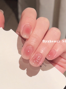 BYZHENZI STORE【桃花烟火】腮红粉嫩夏日烟火防水指甲贴甲油膜