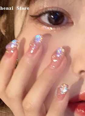 BYZHENZI STORE 【神秘精灵】极光钻指甲贴甲油膜
