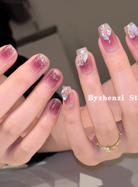 BYZHENZI STORE【葡萄闪闪】显白浆果色指尖银河指甲贴美甲贴