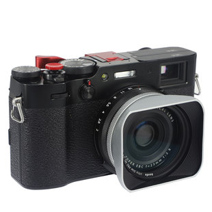 富士X100F方形遮光罩 x100v相机配件 x100t 金属转接49MM保护镜UV