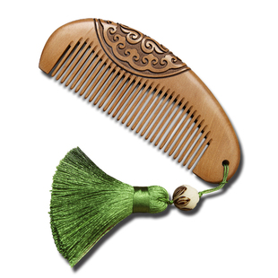 常州梳篦穿月大号桃木梳子可爱檀木梳卷发按摩梳可刻字静电送礼物