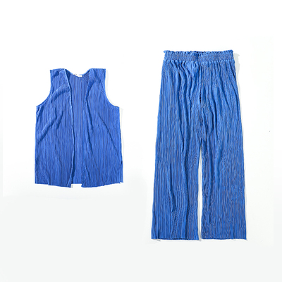 时尚复古无扣褶皱休闲裤女