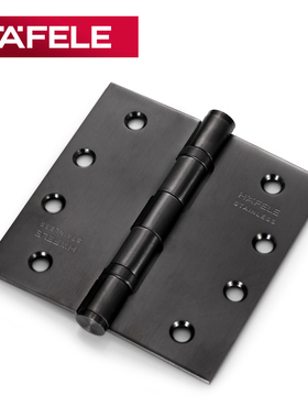 德国海福乐HAFELE 不锈钢4寸加宽PVD黑色拉丝轴承平开门房门合页