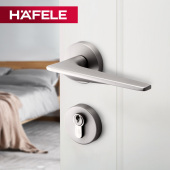 德国海福乐HAFELE卧室房门静音门把手镀镍拉丝现代简约门执手锁具