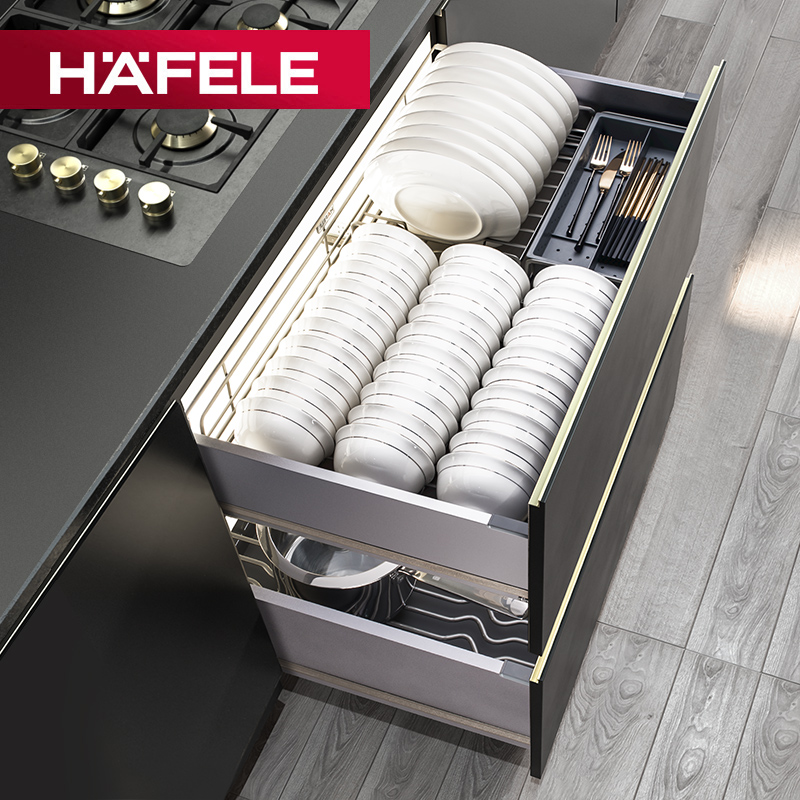 德国橱柜抽屉式单层缓冲厨房拉篮