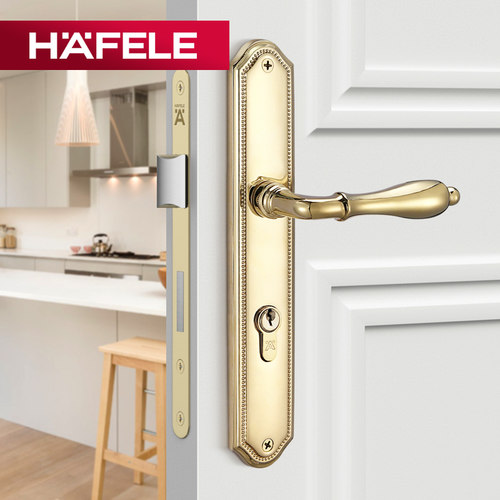 德国海福乐HAFELE门把手室内执手锁铜合金卧室门锁具铜制房门锁