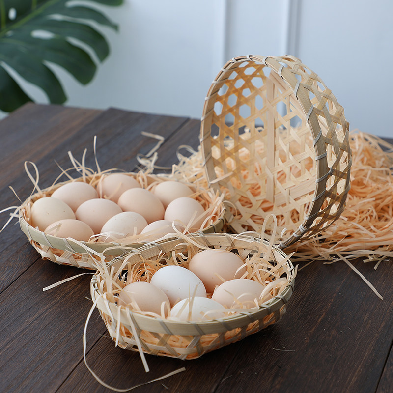 鸡蛋篮筐竹编乡下土鸡蛋篮子小竹筐鸡蛋蓝竹篮海鲜店装饰海鲜篮子,特色手工艺,竹编/竹雕,淘宝优惠券,粉丝福利购,淘宝优惠卷