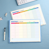 A4英文版 大班月计划表桌垫台历创意桌面月历计划表工作打卡日历记事本可定制logo