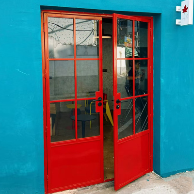 法式复古铁艺玻璃门双开门