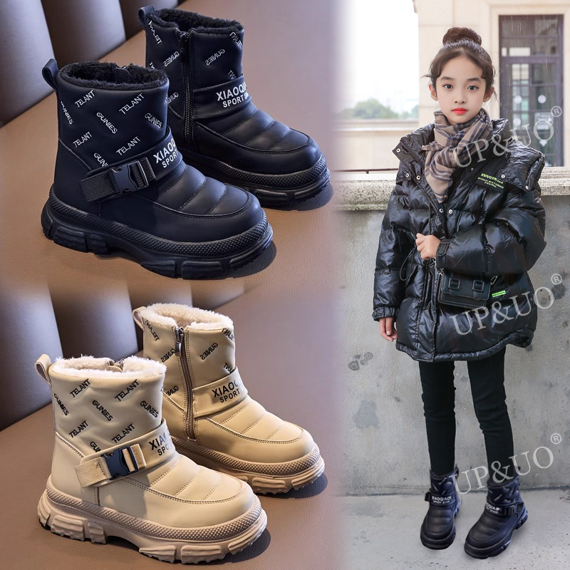 女童雪地靴2025新款冬季加绒加厚