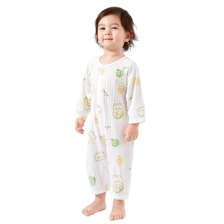 婴儿衣服夏季薄款新生幼儿睡衣纯棉外出男女宝宝长袖空调服连体衣