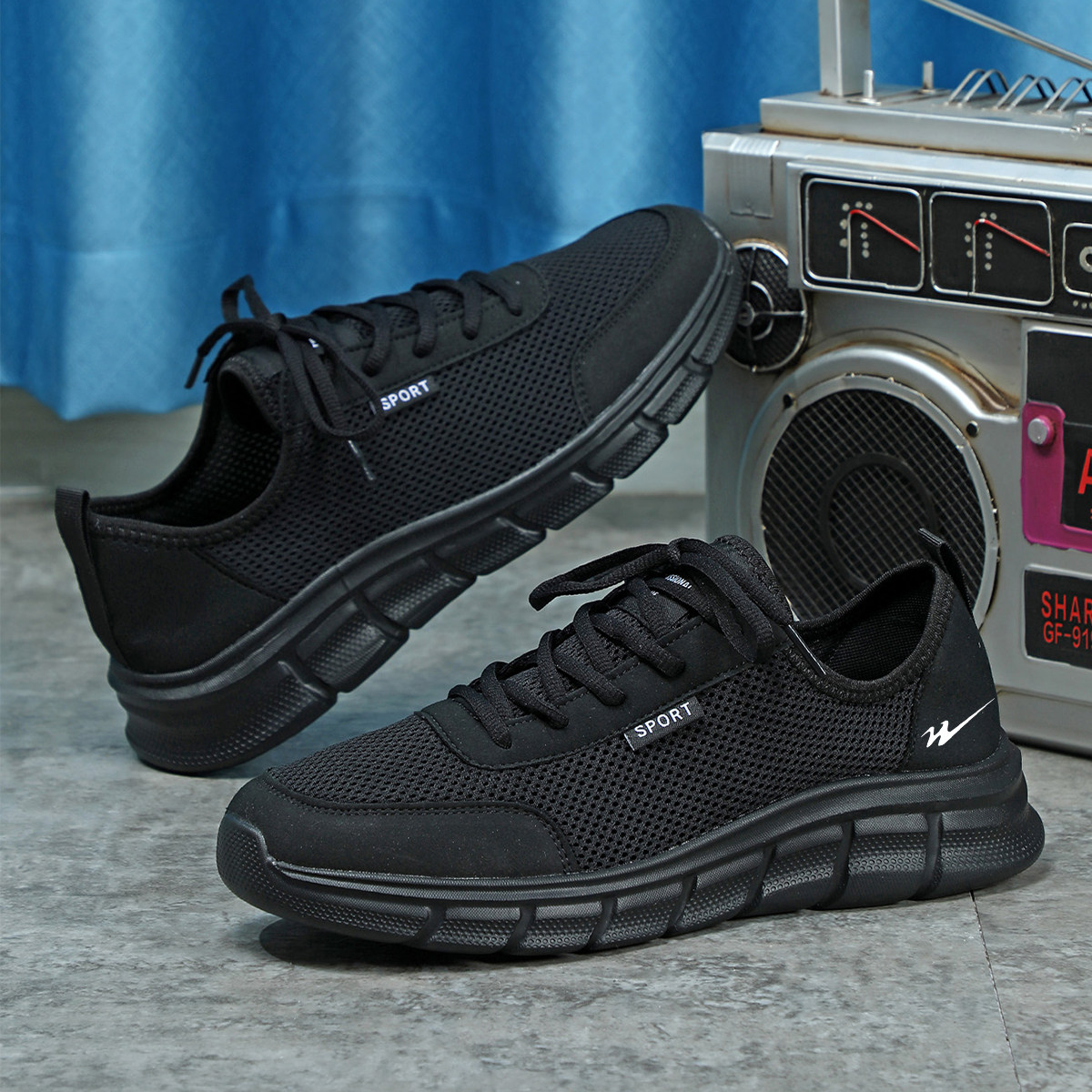 双星休闲透气运动鞋网面秋季轻便男鞋百搭旅游鞋子减震软底跑步鞋