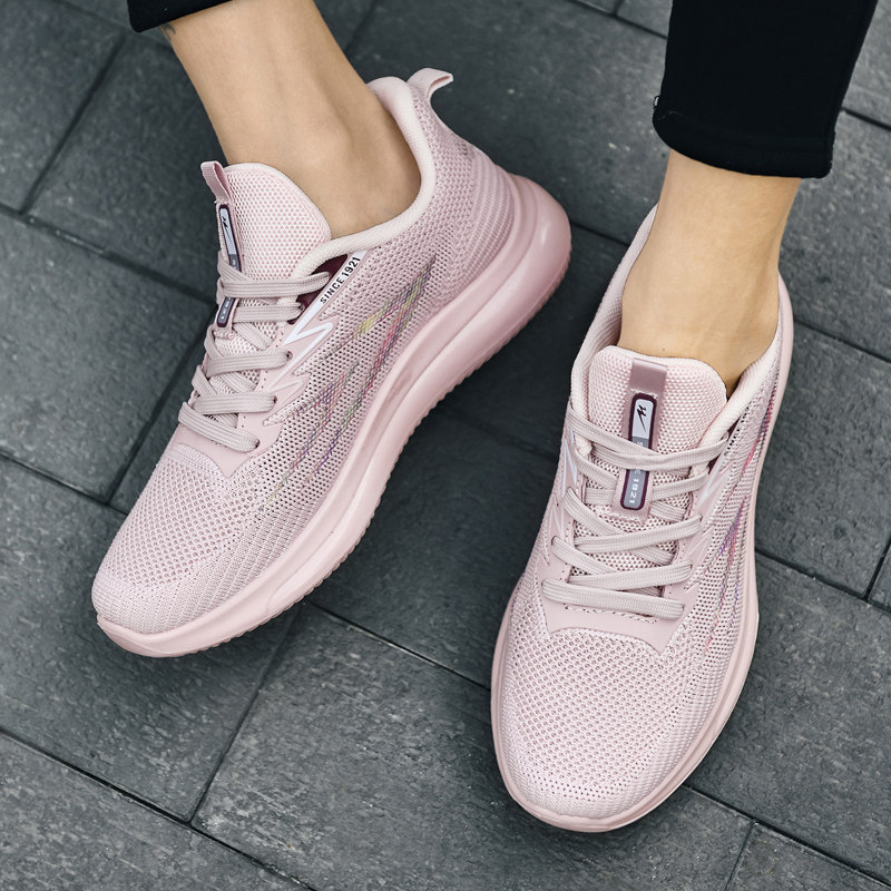 双星2023款女鞋透气减震飞织舒适情侣男鞋春季潮流运动休闲鞋子