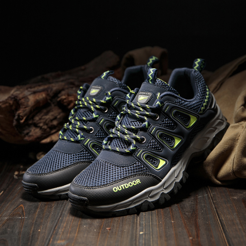 双星2024春夏网面男鞋户外登山鞋男士休闲运动鞋防滑透气旅游鞋子