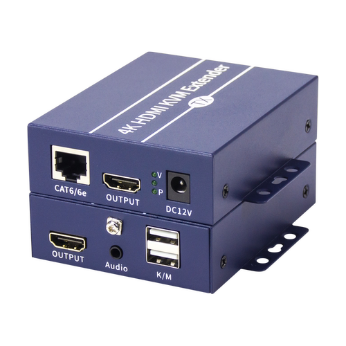 HDMI网线延长器4K高清网络信号增强器120米带USB鼠标键盘转RJ45口传输KVM网络传输监控工程 阿卡斯