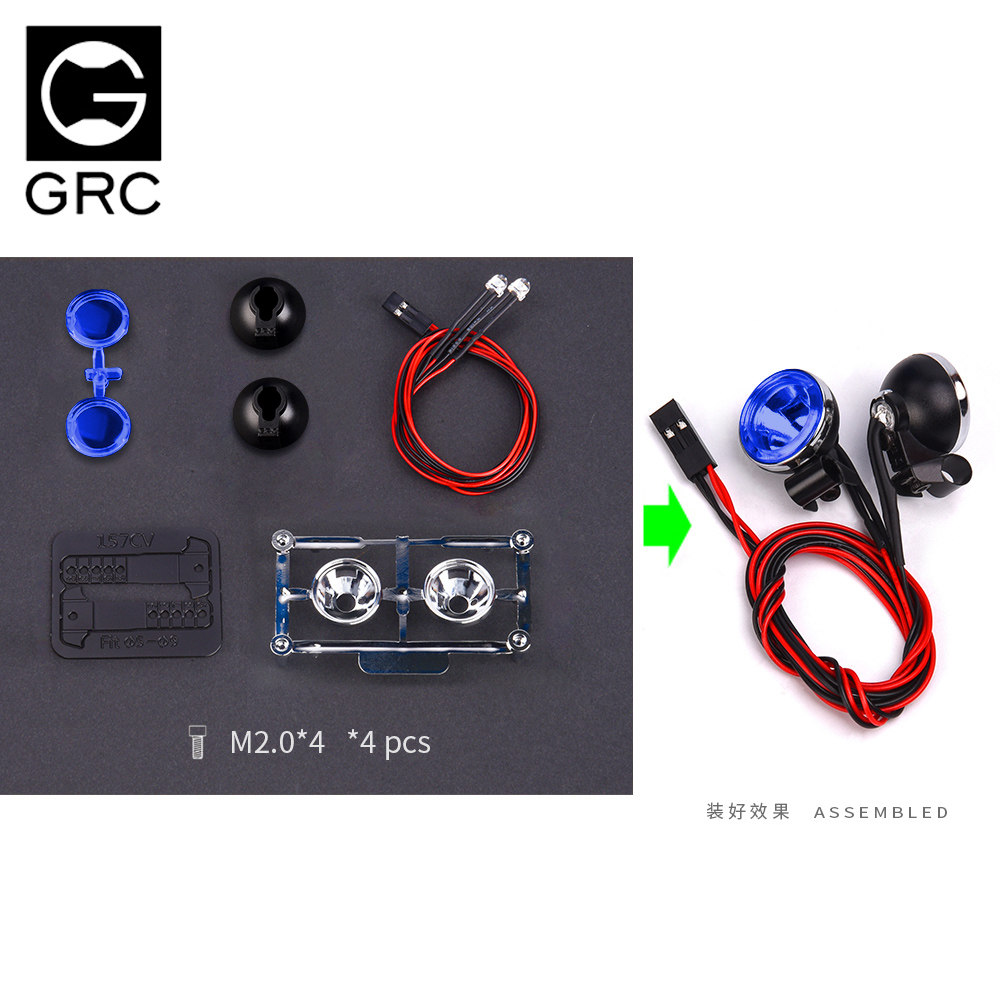 GRC 1|10 시뮬레이션 18MM 복고풍 라운드 스포트라이트 오프로드 검색 헤드라이트 TRX4 SCX10  G157H