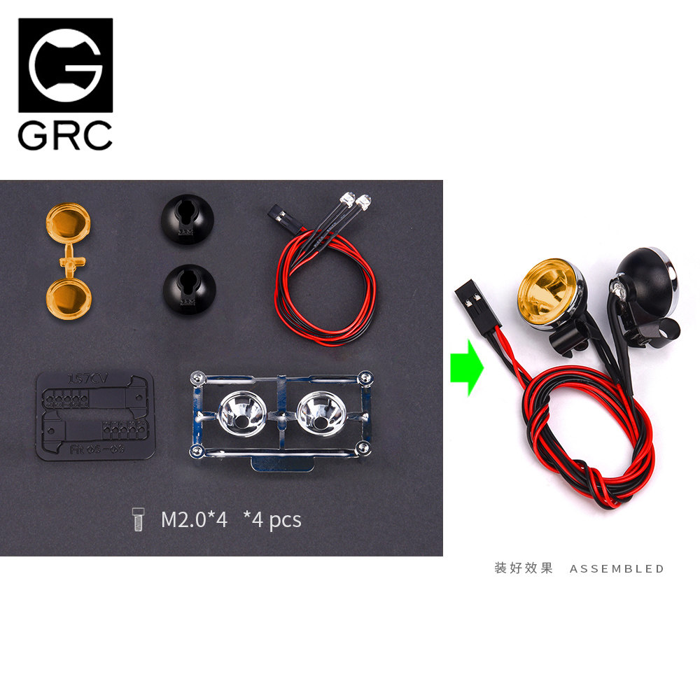 GRC 1|10 시뮬레이션 18MM 복고풍 라운드 스포트라이트 오프로드 검색 헤드라이트 TRX4 SCX10  G157H