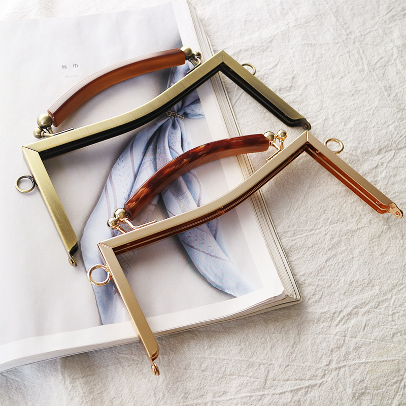 20.5cm浅金古铜色梯形凹腰云胶手提手挽无孔针孔手工包口金配件,居家布艺,缝纫DIY材料套装,淘宝优惠券,粉丝福利购,淘宝优惠卷