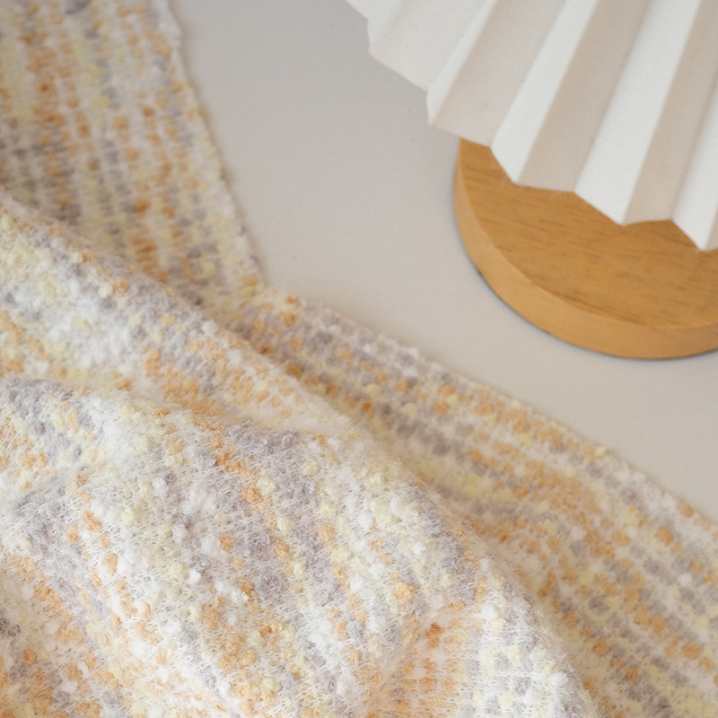 秋冬针织 小香风梭织粗纺 小点花呢面料 手工DIY时尚服饰包包布料