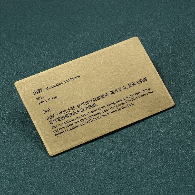 博物馆美术馆作品介绍说明牌子设计定制金属文字铭牌订制标示牌提示牌推拉门贴标识牌定做